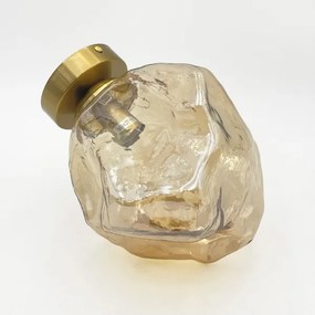 Plafonieră CRISTAL 1xE14/15W/230V alamă/bej fumuriu