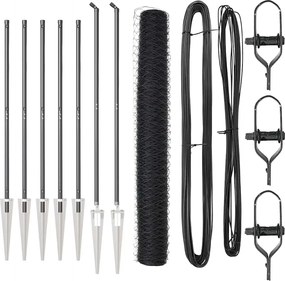 vidaXL Stâlp de gard. Gri 10 x 1,4 m ( plasă de 36 mm) Oțel și PVC