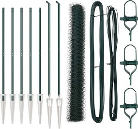 vidaXL Stâlp de gard. Verde 10 x 1,4 m (plasă de 50 mm) Oțel și PVC