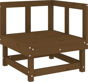 vidaXL Canapea de colț pentru grădină, maro miere, lemn masiv de pin