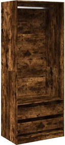 vidaXL Șifonier, stejar fumuriu, 80x50x200 cm, lemn prelucrat