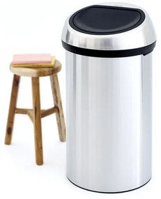 Cos de gunoi Brabantia Touch Bin 647255, 60 L, Deschidere lina si silentioasa, Rezistent la amprente, Ino /mat