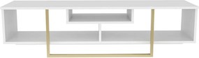 Comoda TV ASAL 150, alb/auriu, PAL melaminat, 150x35x40 cm