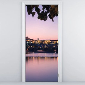 Fototapet pentru ușă - Castelul Praga și Vltava (95x205cm)