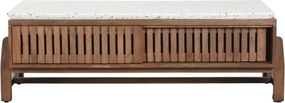 Masuta de cafea din lemn de acacia si marmura, 127X67X47 cm, " Terrazo "