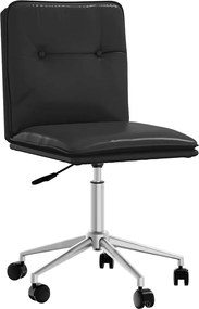 vidaXL Scaun de bucătărie, negru, piele ecologică