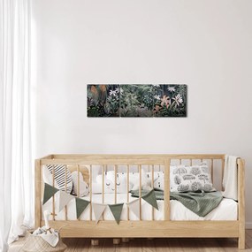 Tablou - Model de junglă pictat (cu ceas) (90x30 cm)