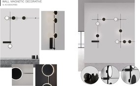 Sistem magnetic-decorativ pentru perete MAGNA 60W, L-150cm