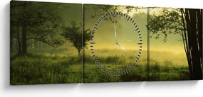 Tablou - Pădurea trezită (cu ceas) (90x30 cm)