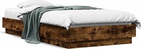 vidaXL Cadru pat fără saltea stejar fumuriu, 90x190 cm, lemn prelucrat