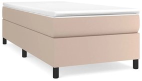 3144577 vidaXL Pat box spring cu saltea, cappuccino, 80x200 cm piele ecologică