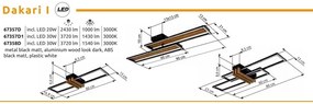 Plafoniera LED riflaj aluminiu cu efect de lemn DAKARI I