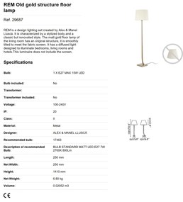 Lampadar / Lampa de podea eleganta design clasic REM auriu/alb