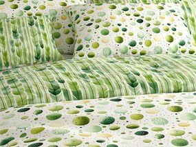Set lenjerie de pat din polibumbac GREEN TREES POLY verde + fata de perna 50 x 70 cm GRATUIT