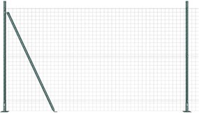 vidaXL Îngrădire cu stâlpi Verde 1.6 x 10 m Oțel