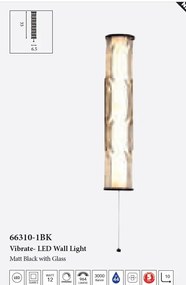 Aplica LED de perete baie metal negru Wales