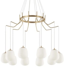 Lustra cu 10 pendule design modern KAROUSEL SP10, alama D-82,5cm 206394