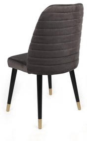 Set 2 scaune haaus Hugo, Antracit/Negru/Auriu, textil, picioare metalice