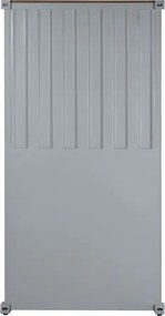 Bufet vintage, stil industrial, din metal, gri, cu 2 uși și rafturi deschise, decor de container maritim, 168 x 87 x 44 cm, „Cargo”
