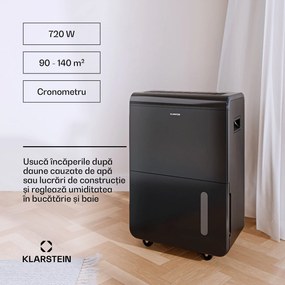Klarstein DryFy Connect 70 dezumidificator, 70 l / zi, până la 140 m², control prin aplicație, mobil, rezervor de apă