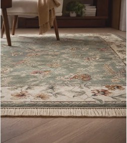 Covor verde/crem din viscoză 160x230 cm Oriental – Nouristan