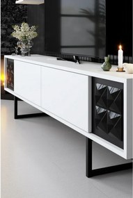 Măsuță TV cu rafturi Line White and Black