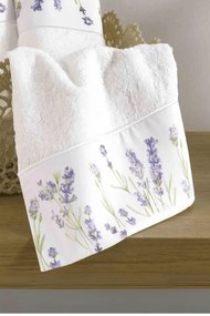 Set cadou de prosoape mici LAVENDER GARDEN, 3 buc Alb / White Set (3 buc, 30x50 cm)