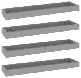 330218 vidaXL Rafturi de perete Loggia, 4 buc., gri, 60x15x4 cm, MDF