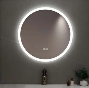 Oglindă baie, Multifuncțională, Iluminare LED Touch, Sistem Dezaburire, 70x70 cm