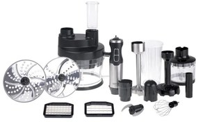 Robot de bucatarie 14 in 1 Camry CR 4623, 1600W, 2 l, Blender, Tocator, Accesorii, Turbo, Inox/Negru