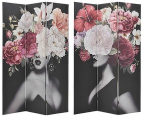 Paravan dublu fatetat Canvas Flowers 120 cm x 3 cm x 180 cm