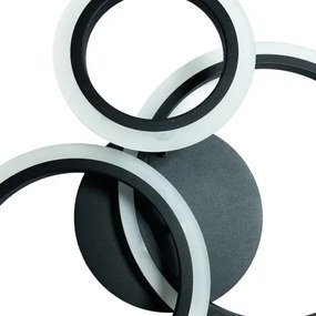 Lustră LED dimabilă aplicată LED/40W/230V negru + telecomandă