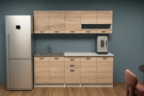 Mobilier de bucătărie, 2 m, stejar sonoma/alb, ANITA NEW
