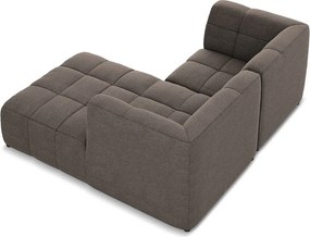 Colțar maro cu tapițerie din țesătură bouclé (cu colț pe partea dreaptă/cu șezlong) Aloha – Makamii