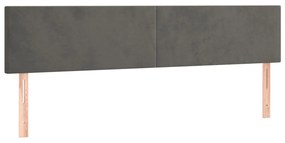 Pat box spring cu saltea, gri inchis, 160x200 cm, catifea Morke gra, 160 x 200 cm, Design simplu