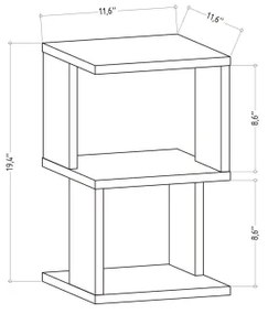 Noptieră CARTER 49,4x29,6 cm alb