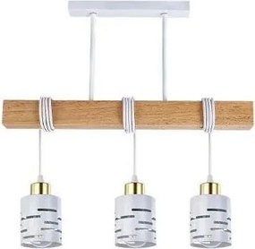 Lustră suspendată pe cablu ELEN 3xE27/35W/230V alb/auriu/maro