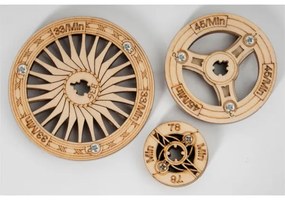 Puzzle mecanic 3D din lemn, gramofon (acționare electrică) RoboTime