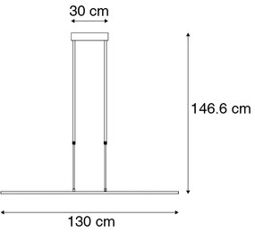 Lampă suspendată neagră cu auriu, inclusiv LED reglabil - Bold
