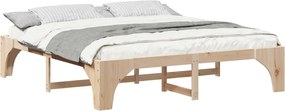 vidaXL Cadru de pat Maro 200 x 200 cm Lemn de pin masiv