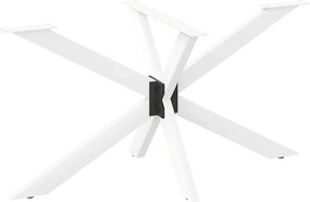 vidaXL Picior masă de sufragerie, formă de păianjen, alb, 150x78x(72-73) cm, oțel