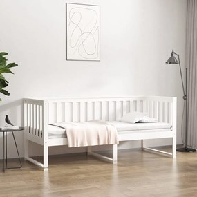 820877 vidaXL Pat de zi, alb, 80x200 cm, lemn masiv de pin