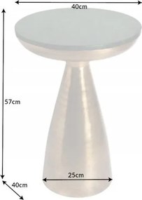 Masuta design industrial Elements 40cm, verde / auriu