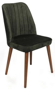 Set de scaune de sufragerie Alfa Khaki and Walnut,2 buc.