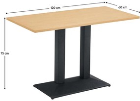 Masă de sufragerie Rahola 2 (stejar + negru) (pentru 4 persoane). 1116487