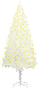Brad de Craciun artificial cu LED-uri, alb, 240 cm 1, 240 cm