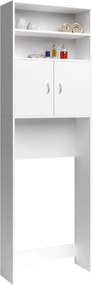 Dulap înalt deasupra mașinii de spălat SILKE, 185×63×20cm, alb Casaria