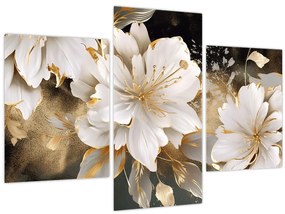 Tablou - Flori în aur (90x60 cm)