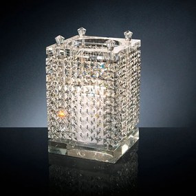 Suport pentru lumanare design LUX, realizat manual din sticla, NEFERTARI SQUARE 24x24cm