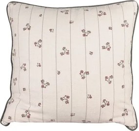 Față de pernă din bumbac organic, alb, cu motive florale, 45 × 45 cm, „Tilda"